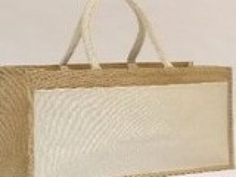 コットンポケット付ジュートバッグ３６ｃｍ×３１．５ｃｍ×１９ｃｍ