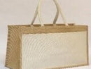コットンポケット付ジュートバッグ４６ｃｍ×３４ｃｍ×２０ｃｍ
