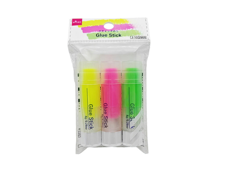 スティックのり（ネオンカラー、３本）８ｇ