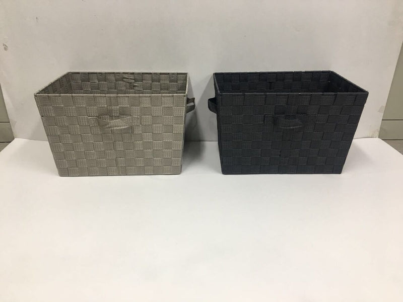 ＰＰ収納バスケット（カラーＢＯＸサイズ、ブラック・グレー）