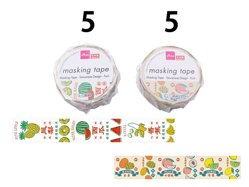 マスキングテープ（台湾柄、果物） -100均 通販 ダイソーオンライン