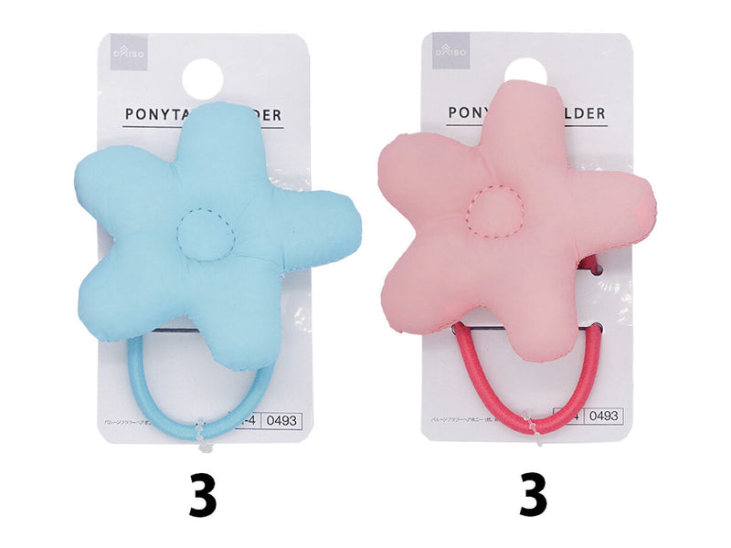 バルーンフラワーヘアポニー（桃、青）