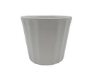 テラコッタ植木鉢（ウェーブ、白）３号、直径８ｃｍ
