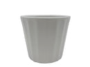 テラコッタ植木鉢（ウェーブ、白）３号、直径８ｃｍ