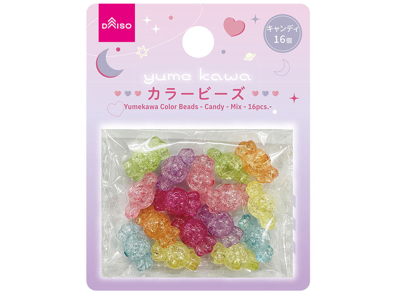 ゆめかわカラービーズ（キャンディ、ミックス、１６個）