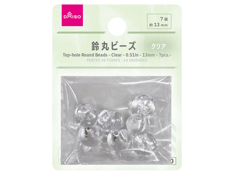鈴丸ビーズ（クリア、７個）１３ｍｍ