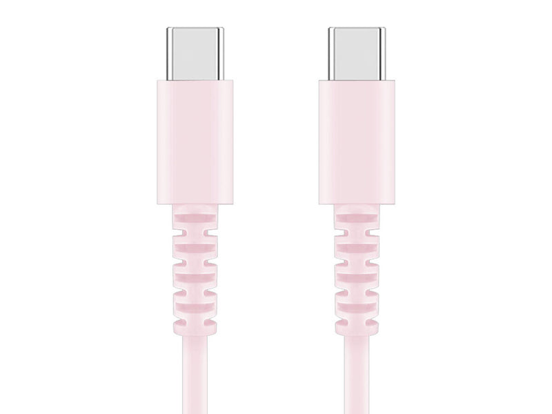 やわらか充電・転送ケーブルＴｙｐｅ―Ｃ　ｔｏ　Ｔｙｐｅ―Ｃ（ピンク）