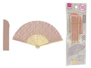 レース扇子（収納袋付、ピンク）