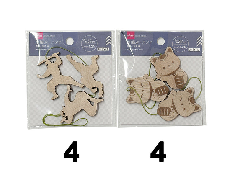 木製ガーランド（忍者、招き猫）