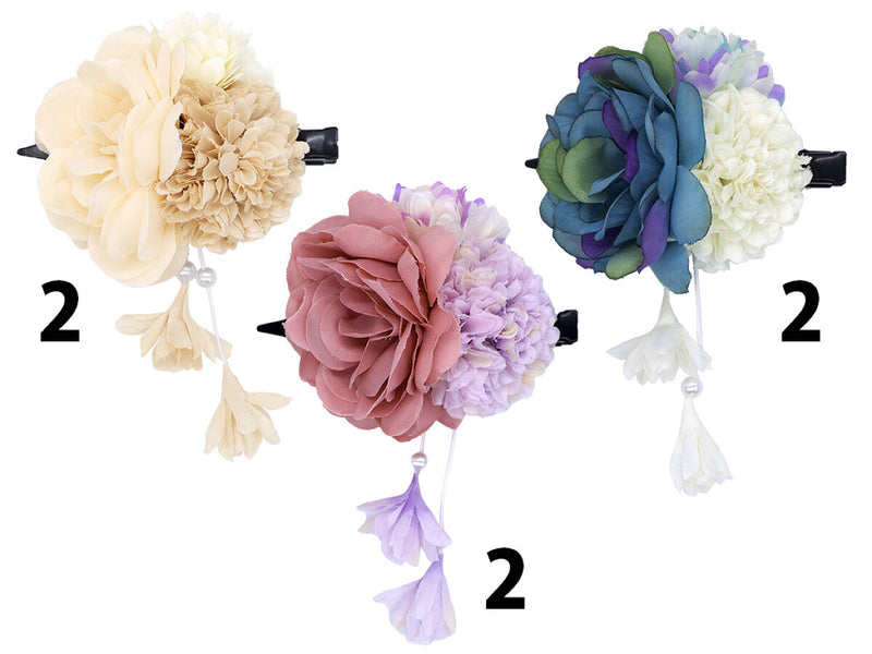 フラワーヘアクリップ（花下がり、ミックス）