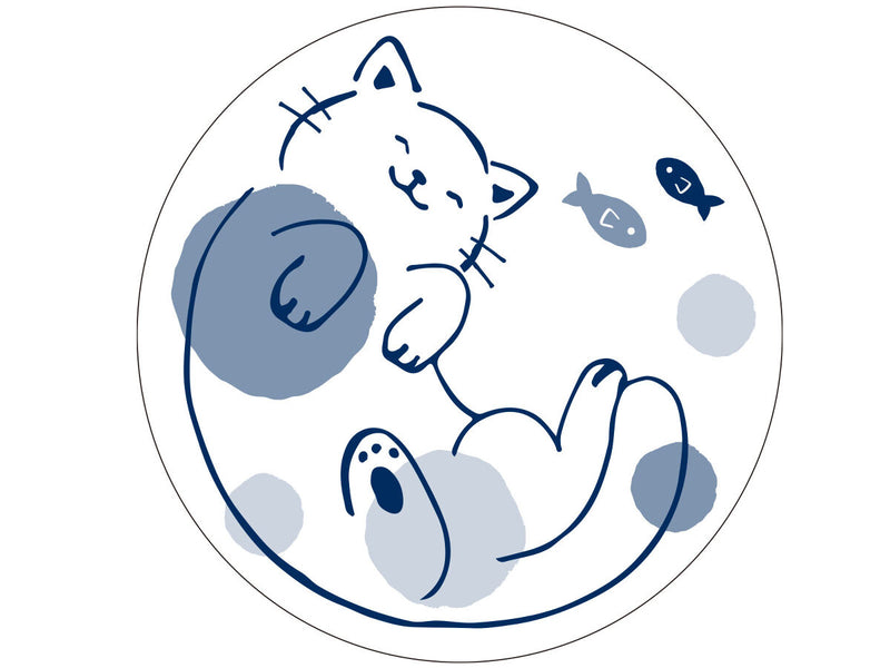 ラーメンどんぶり（藍にゃんこ）２０ｃｍ