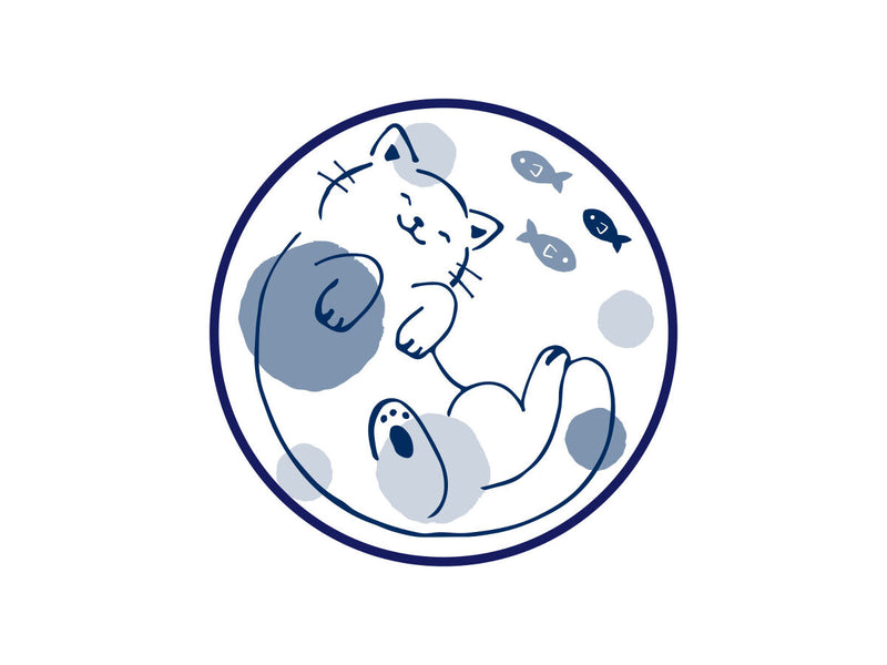 小皿（藍にゃんこ）