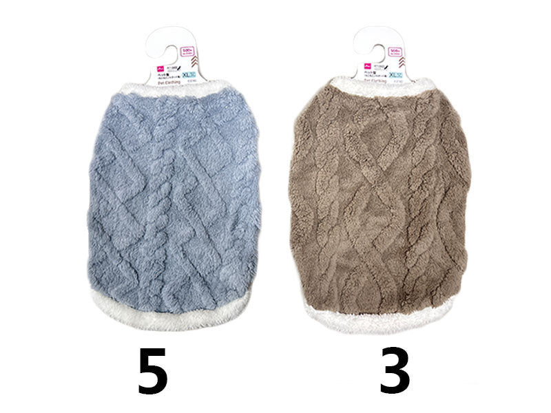 ペット服（もこもこジャガード風、ＸＬ）３５ｃｍ×２６ｃｍ