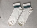 ショートカラーラインソックス（吸水速乾、抗菌防臭、アイボリー）