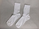 カラー太リブソックス（ホワイト、かかと直角、吸水速乾、消臭）