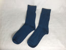 カラー太リブソックス（ダークブルー　、かかと直角、吸水速乾、消臭）