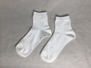 カラー太リブソックス（ホワイト、かかと直角、吸水速乾、消臭）
