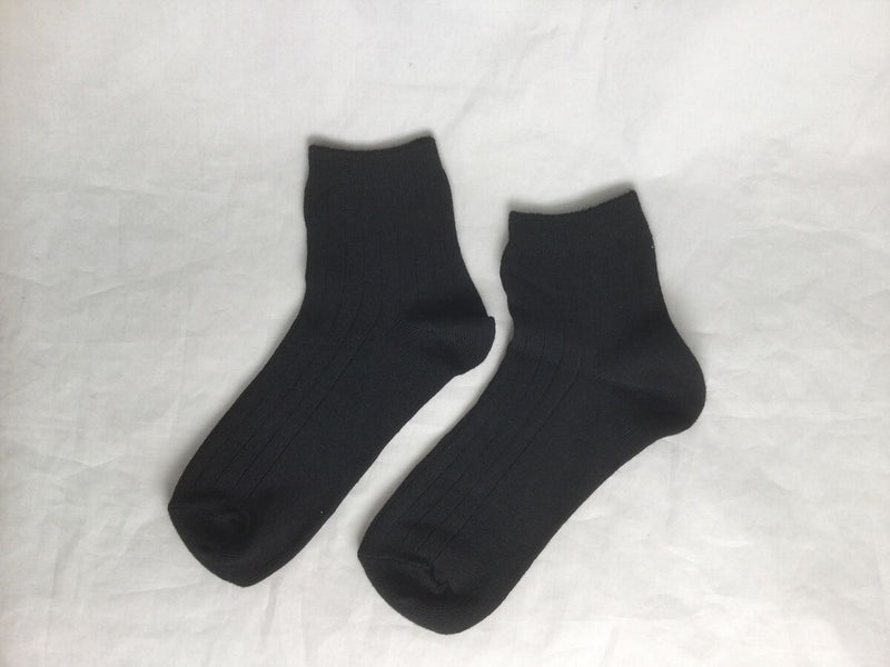 カラー太リブソックス（ブラック、かかと直角、吸水速乾、消臭）