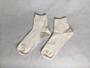 カラー太リブソックス（アイボリー、かかと直角、吸水速乾、消臭）