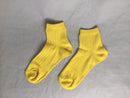 カラー太リブソックス（イエロー、かかと直角、吸水速乾、消臭）