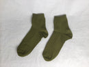 カラー太リブソックス（オリーブ、かかと直角、吸水速乾、消臭）