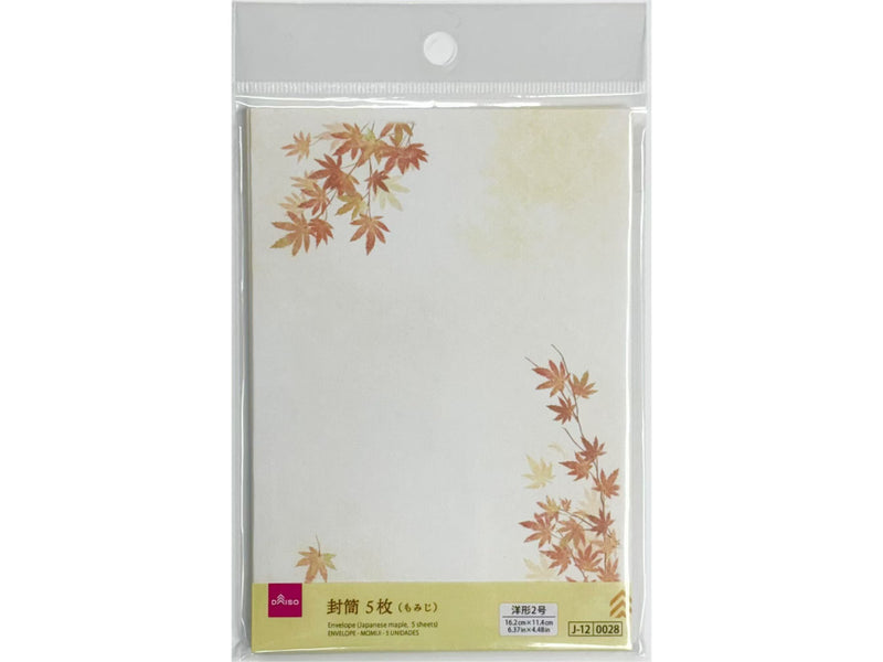 封筒（もみじ、５枚）１６．２ｃｍ×１１．４ｃｍ