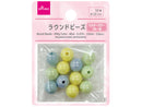 ラウンドビーズ（ミルキーカラー、ブルー系、１２個）１２ｍｍ