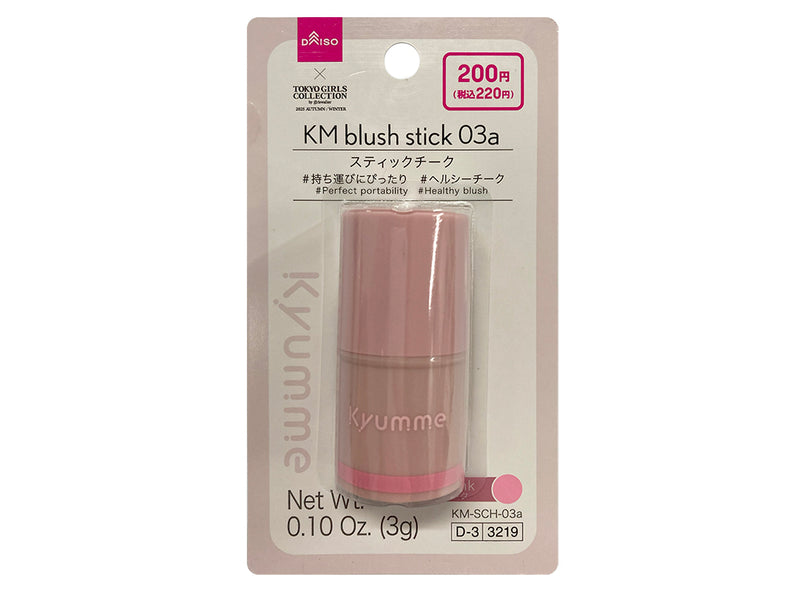 ＫＭ スティックチーク ０３ａピュアピンク×３ｇ×１個入