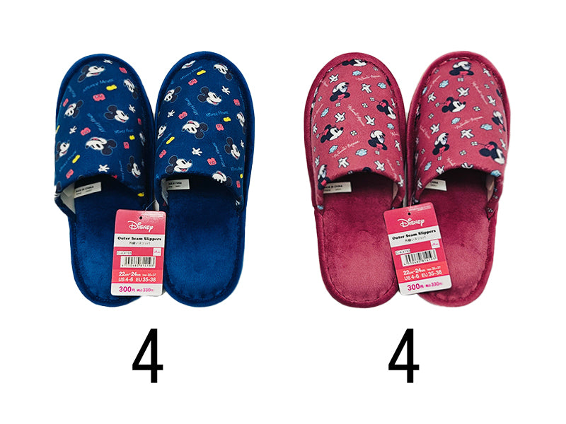 外縫いスリッパ（ミッキー＆ミニー）２２ｃｍ―２４ｃｍ