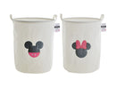 刺繍付収納ボックス、ＢＯＸ型（ミッキーアイコン／ミニーアイコン）