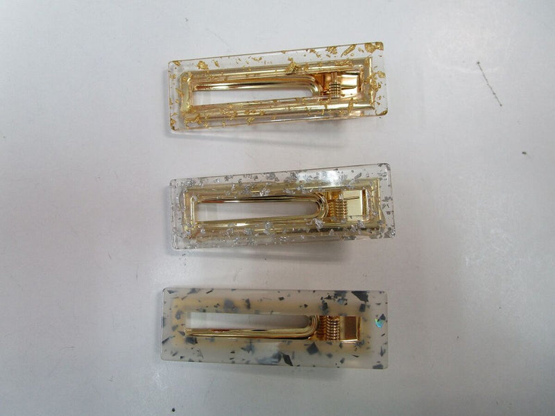 ヘアクリップ（グリッター、四角形）