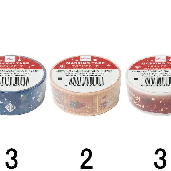 マスキングテープ（クリスマス）1．5cm×3m -100均 通販 ダイソー