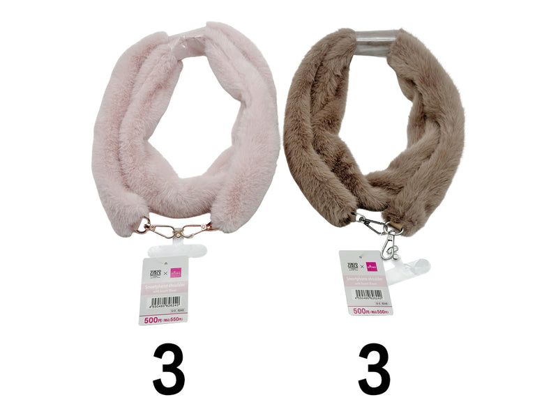 差込シート付スマホショルダー（エコファー、ＰＫ／ＢＥアソート）なし