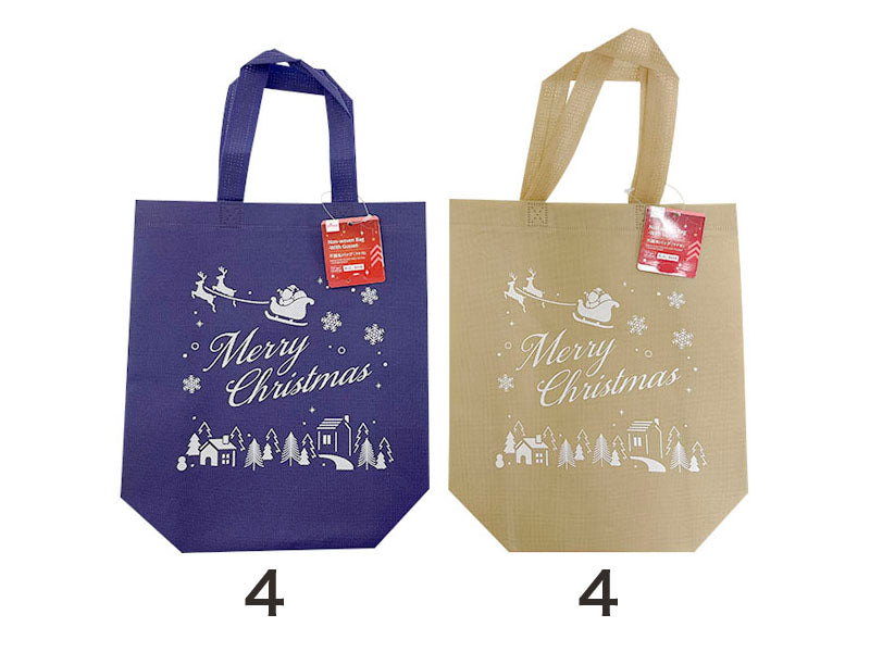 不織布バッグ（クリスマス、マチ付）