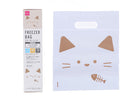 マチ付シングルジップフリーザーバッグ（ハンドル、ねこ柄、１０枚）縦２４ｃｍ×横２０ｃｍ×マチ８ｃｍ