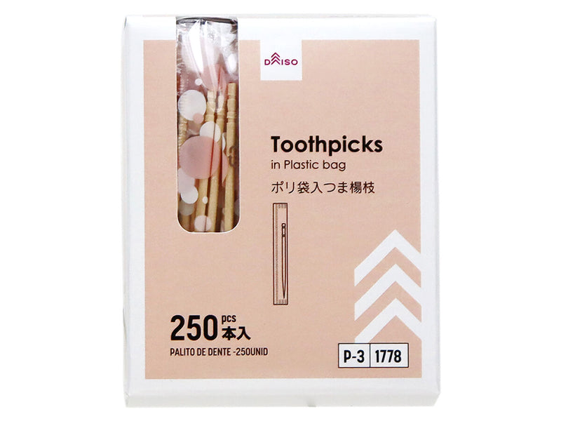 つま楊枝（ポリ袋入、２５０本）２５０本