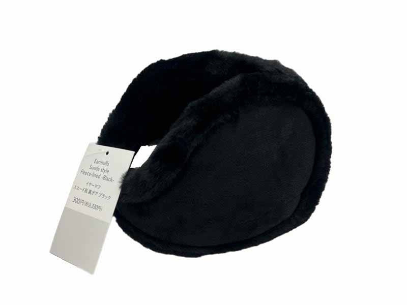 イヤーマフ（スエード風、裏ボア、ＢＫ）