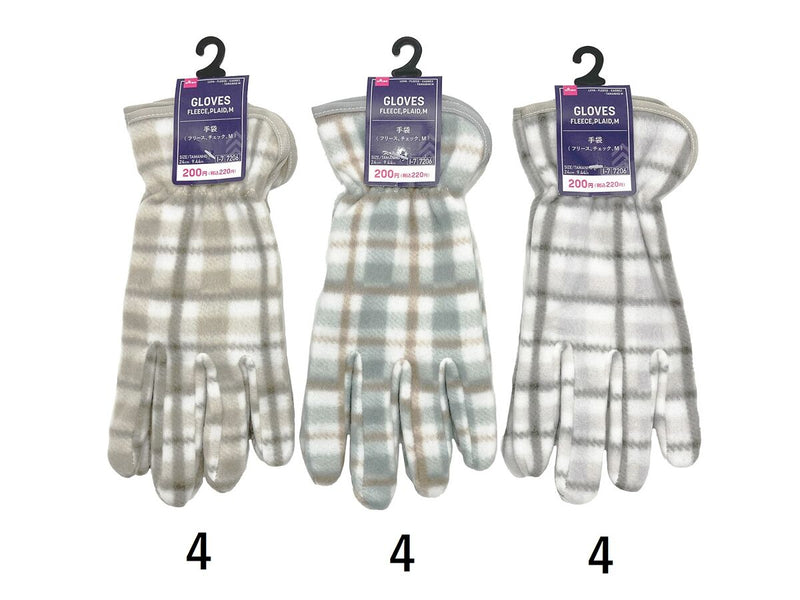 手袋（フリース、チェック、Ｍ）