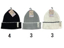 ワッペン付ラインニット帽