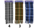 チェック柄マフラー（フリンジ付、シックカラー）