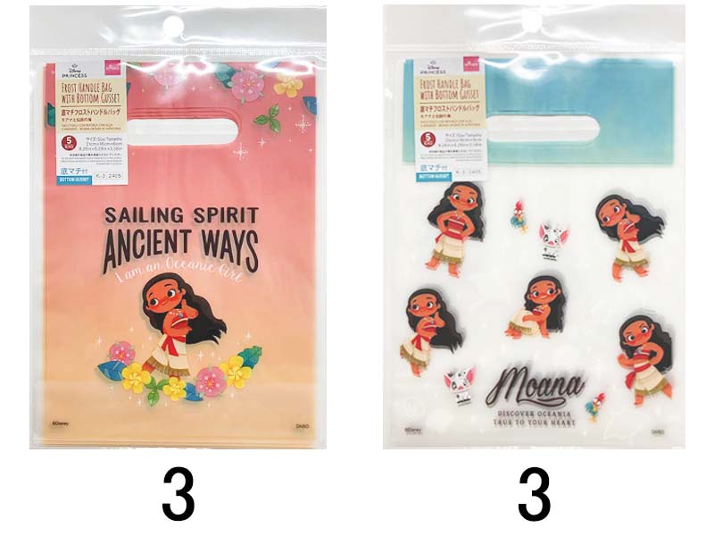 底マチフロストハンドルバッグ、５枚（モアナと伝説の海）２１ｃｍ×１６ｃｍ×６ｃｍ