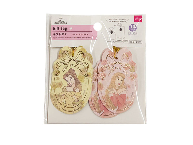 ギフトタグ、10枚、箔入（ディズニープリンセス）その他×10枚入