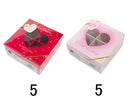 窓付トリュフ用ボックス（ハート、４個用）８ｃｍ×３．５ｃｍ×８ｃｍ