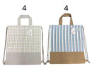 引っ掛けられるナップサック（ギンガムチェック、ストライプ）