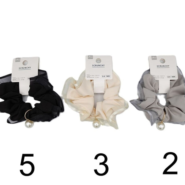 JH♡9477さま♡専用　2点 シュシュ（フェイクパール付、フリルタイプ） -100均 通販 ダイソー