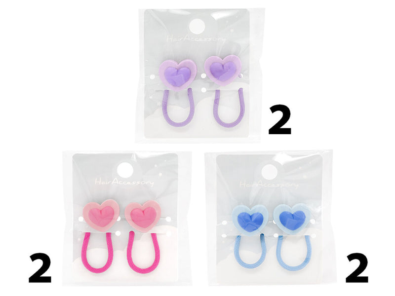 ヘアポニーセット（パステル、ハート）