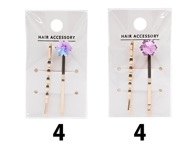 ヘアピンセット（スターストーン、ゴールドカラー）