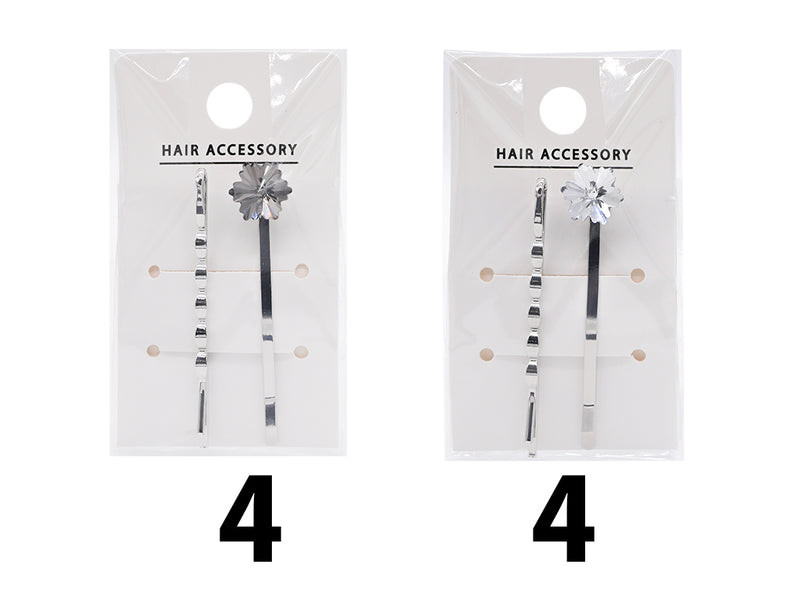 ヘアピンセット（スターストーン、シルバーカラー）