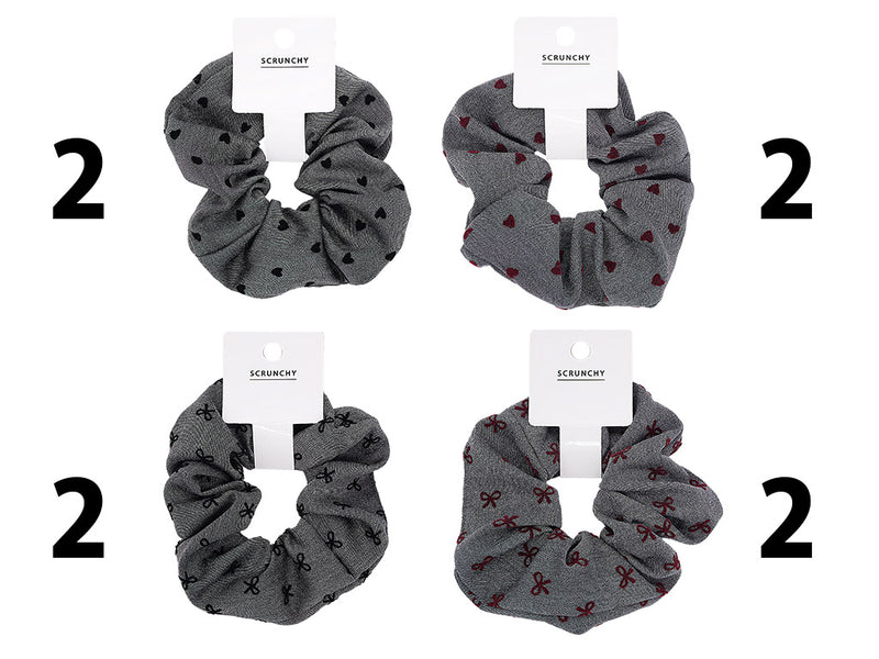 シュシュ（デニム調、リボン、ハート）