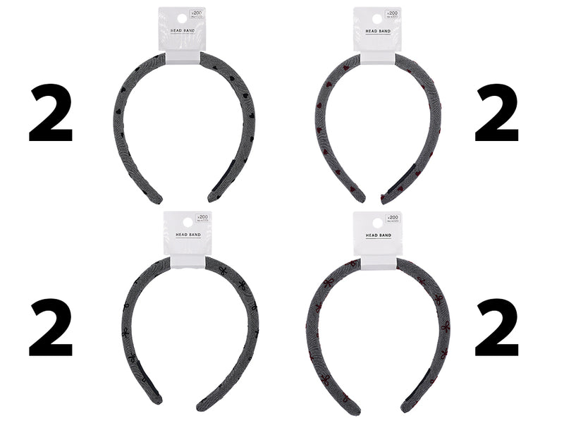 カチューシャ（デニム調、リボン、ハート）